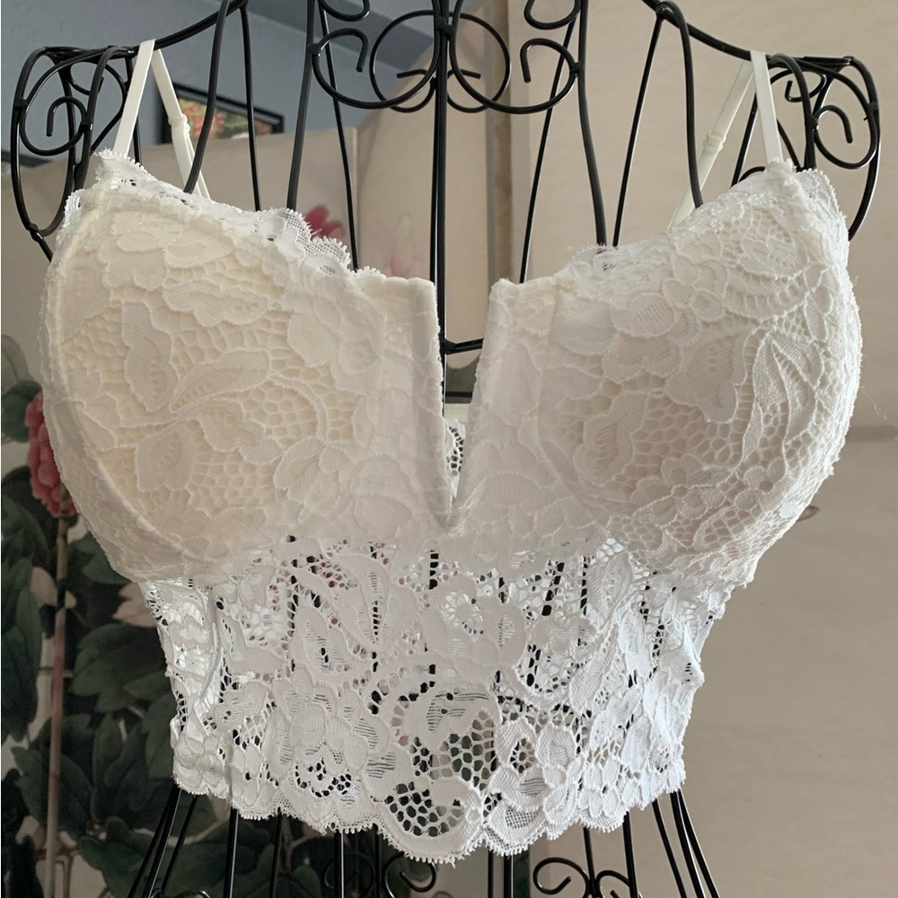 Ivory white lace bralette